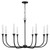 Capital 8-Light Chandelier in Black Iron with Interchangeable White or Black Iron Candle Sleeves 