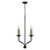 Capital 4-Light Chandelier in Matte Black with Interchangeable Faux Wood or Matte Black Candle Sleeves 
