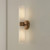 Capital 2-Light Cylindrical Linear Bath Bar Sconce in Aged Brass with Faux Alabaster Glass 