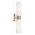 Capital 2-Light Dual Linear Sconce Bath Bar in Aged Brass with Soft White Glass 