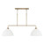 Capital 2-Light Linear Chandelier in Aged Brass and White 