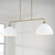 Capital 2-Light Linear Chandelier in Aged Brass and White 