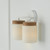 Capital 2-Light Cylindrical Vanity in White with Mango Wood and Soft White Glass 