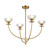 Alora Lighting Sylvia 26-in Brushed Gold/Clear Glass 4 Lights Chandelier 