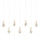 Currey and Company Glace White 7-Light Linear Multi-Drop Pendant 