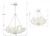 Crystorama Marselle Chandelier - Matte White, Hand Cut Crystal 6"H 