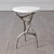Global Views Root Polished Iron with White Marble Table 