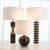 Global Views Marble Sphere Black Table Lamp 