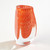 Global Views Triangular Bubbled Orange Vase 