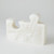 Global Views Set of 2 Alabaster Jigsaw White Bookends 