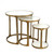 Global Views Set of 3 Marble Top Brass Nesting Tables 