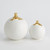 Global Views Dipped Small Golden Crackle/White Sphere Vase 