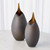 Global Views Frosted Large Grey Vase with Amber Casing 