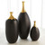 Global Views Dipped Large Golden Crackle/Black Cylinder Vase 