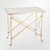 Global Views Rectangular Directoire Brass/White Marble Table 