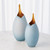 Global Views Frosted Small Blue Vase with Amber Casing 