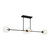 Alora Lighting Cassia 48-in Matte Black/Clear Glass 4 Lights Linear Pendant 