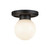 Alora Lighting Fiore 6-in Matte Black/Glossy Opal Glass 1 Light Semi-Flush 