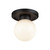 Alora Lighting Fiore 6-in Matte Black/Glossy Opal Glass 1 Light Semi-Flush 