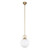 Alora Lighting Fiore 10-in Brushed Gold/Glossy Opal Glass 1 Light Pendant 