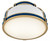 Hinkley Barton Medium Flush Mount Gloss White, Lacquered Brass, Vivid Navy 14.25"W x 8.5"H x 14.25"L 