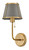 Hinkley Clarke Medium Single Light Sconce Lacquered Dark Brass, Dark Matte Grey 7.25"W x 15.75"H x 8.75"L Metal Shade 