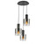 Henley Chandelier, 3-Light, Satin Black, Smoke Glass Shade, 0"W (AC11523SM 340401WP)