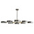 Linus Chandelier, Starburst, 8-Light, Pale Brass, Black Nickel, Frosted Glass, 52"W (89097 3FMAV)