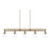 Mid Century Linear Chandelier, 5-Light, Aged Brass, Clear Glass, 47"W