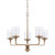 Colton Chandelier, 5-Light, Aged Brass, Clear Water Glass, 28"W