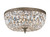 Ceiling Mount 3 Light Flush Mount - English Bronze, Hand Cut Crystal 7"H