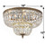 Ceiling Mount 4 Light Flush Mount - Olde Brass, Hand Cut Crystal 12"H