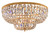 Ceiling Mount 6 Light Flush Mount - Olde Brass, Swarovski Spectra Crystal 12"H
