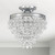 Calypso Semi Flush Mount - Polished Chrome, Clear Glass Drops 14"H