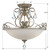 Ashton Semi Flush Mount - Olde Silver, Hand Cut Crystal 16.25"H