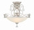 Ashton Semi Flush Mount - Olde Silver, Hand Cut Crystal 16.25"H