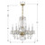 Traditional Crystal 6 Light Chandelier - Polished Brass, Swarovski Spectra Crystal 25"H