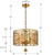 Layla Chandelier - Antique Gold 17"H