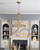 Clover Chandelier - Aged Brass, Glass Ball 22.5"H