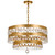 Perla 5 Light Chandelier - Antique Gold, Clear Faceted Cut Crystal 14.25"H