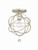 Solaris Semi Flush Mount - Olde Silver, Clear Glass Drops 13"H