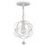 Solaris Mini Pendant - Wet White, Clear Glass Drops 14"H