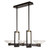 Delphi Pendant, Linear, 6-Light, Hand-Rubbed Black Iron, Polished Block of Crystal River Stones, 48"W (897040-3ST KHCE)
