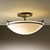 Plain Semi-Flush Mount, 2-Light, Natural Iron, Sand Glass, 14.5"W (124302-SKT-20-SS0047 CEJD)