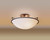 Plain Semi-Flush Mount, 3-Light, Natural Iron, Opal Glass, 17.2"W (124304-SKT-20-GG0053 CEKQ)