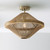 Capital 1-Light Dual Mount Pendant in Matte Brass with Mango Wood and Handwrapped Natural Jute Rope String 
