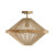 Capital 1-Light Dual Mount Pendant in Matte Brass with Mango Wood and Handwrapped Natural Jute Rope String 
