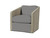 Palecek Carmine Swivel Lounge Chair, Fog White, Gray I/O Grey Sand Weave 3Y, Deluxe 8156 Cushion 