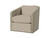 Palecek Carmine Swivel Lounge Chair, Fog White, Beige Sand Shagreen Leatherette 3R, Standard 8155 Cushion 