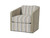 Palecek Carmine Swivel Lounge Chair, Fog White, Mixed I/O Textured Desert Stripe 8C, Standard 8155 Cushion 